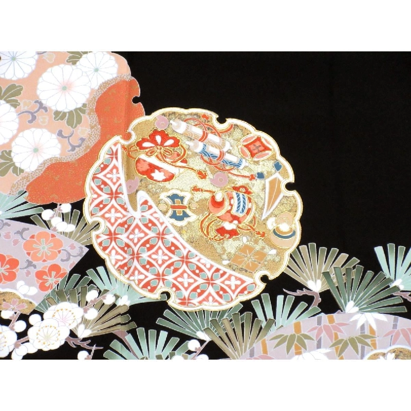 Áo kimono lưu tước với họa tiết vàng và thêu - Hàng hiệu Authentic 877891