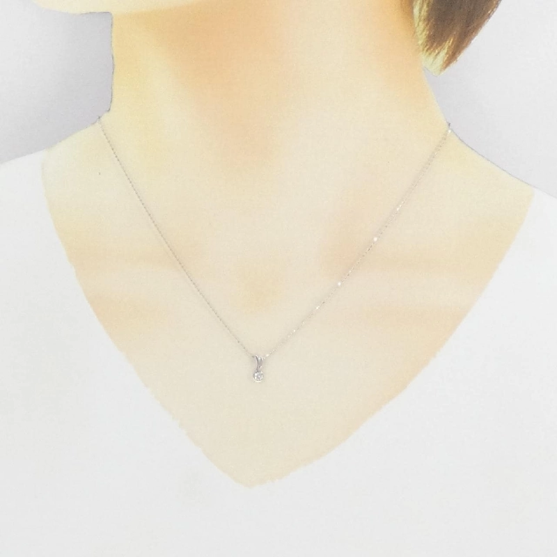 K18WG Dây chuyền kim cương 0.10CT - Hàng hiệu Chính hãng 860465