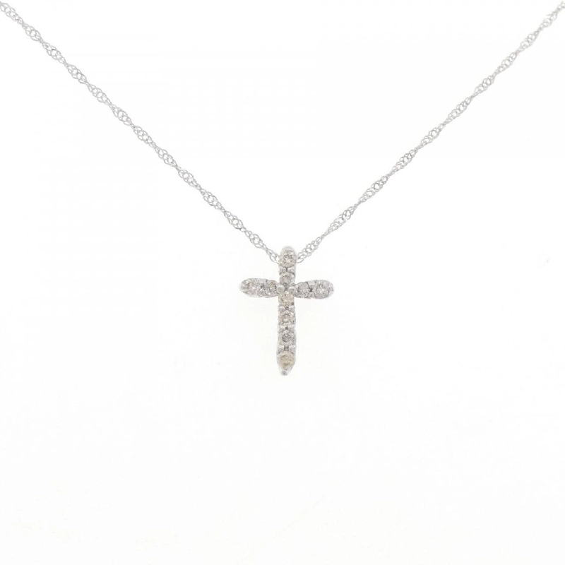 K14WG Dây chuyền kim cương chéo 0.15CT - Hàng hiệu Authentic 858244