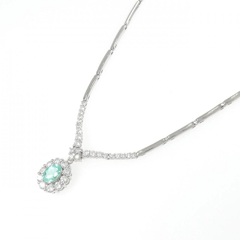 K18WG Paraiba Tourmaline Necklace 0.83CT - Hàng hiệu Authentic 855954