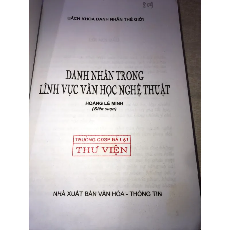 Danh nhân trong lĩnh vực văn học nghệ thuật 993696