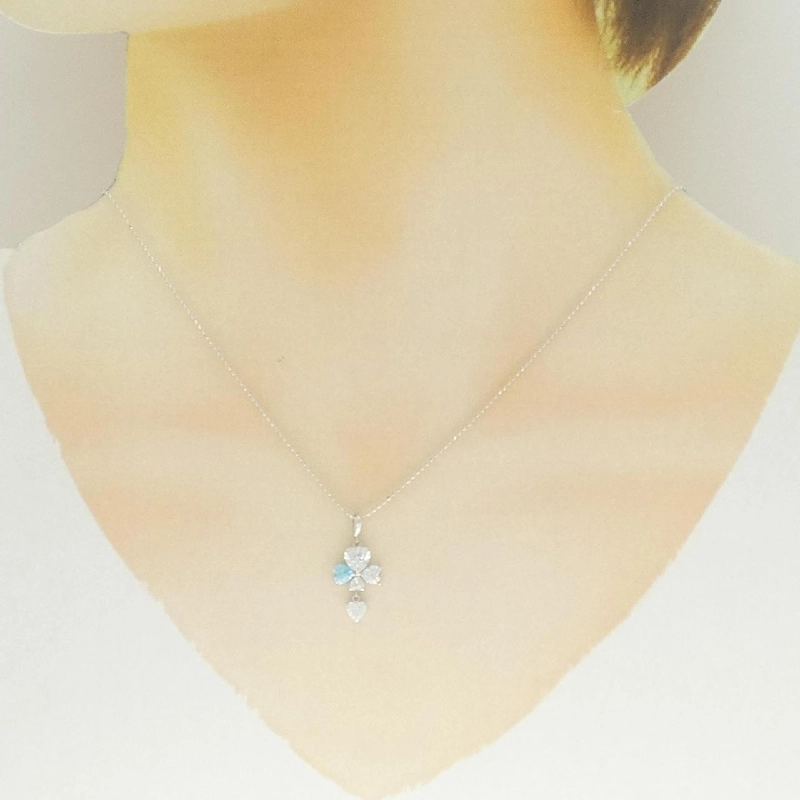 K14WG Heart Cubic Necklace - Hàng hiệu Authentic 857128