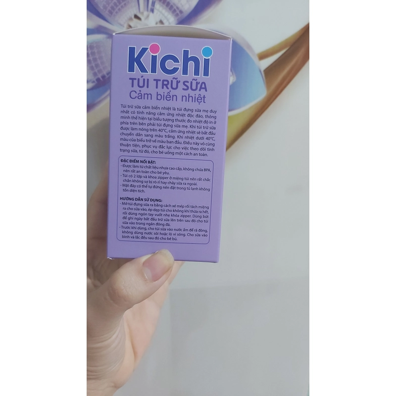 Túi trữ sữa Kichi size 100ml- 30 túi cảm biến nhiệt độ 393455