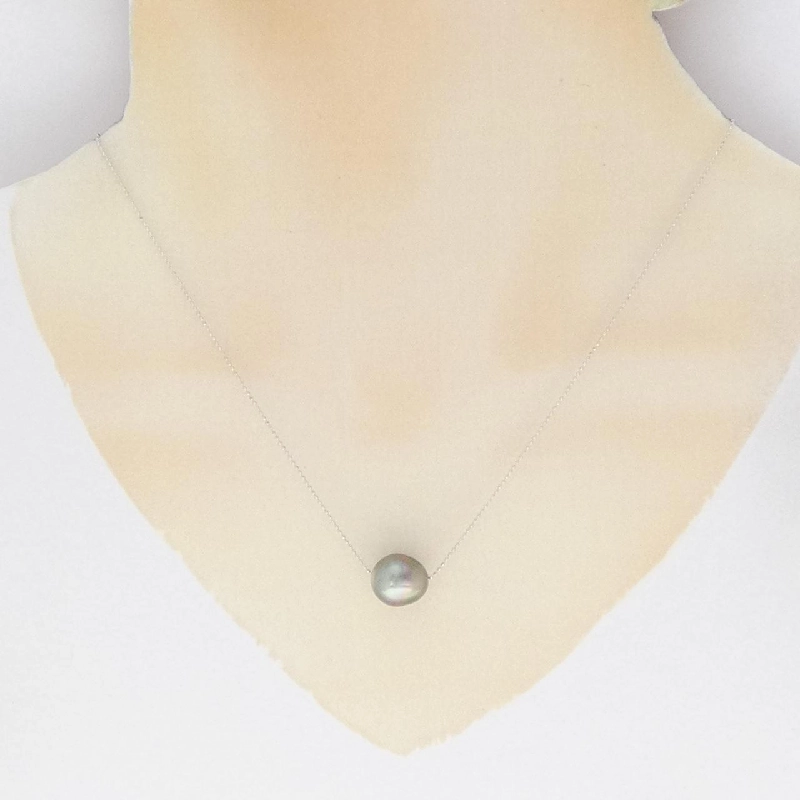 K18WG Ngọc trai đen dây chuyền 10.2mm - Hàng hiệu Chính hãng 856615