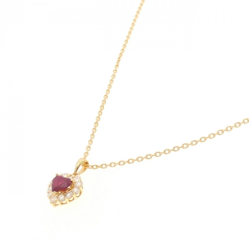 Dây chuyền ruby hình trái tim 750YG/K18YG - Hàng hiệu Authentic 859540