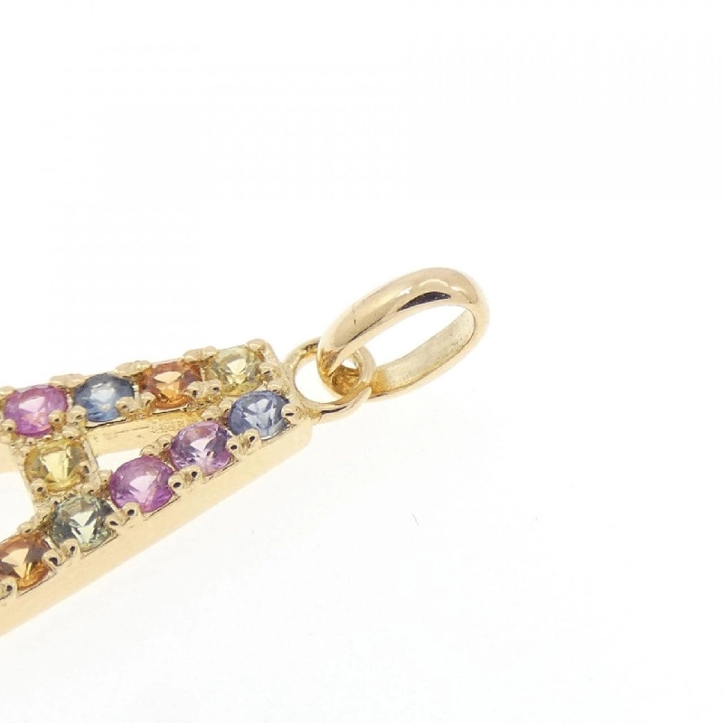 K18YG Chữ cái A Mặt dây chuyền Sapphire 0.20CT - Hàng hiệu Chính hãng 864235