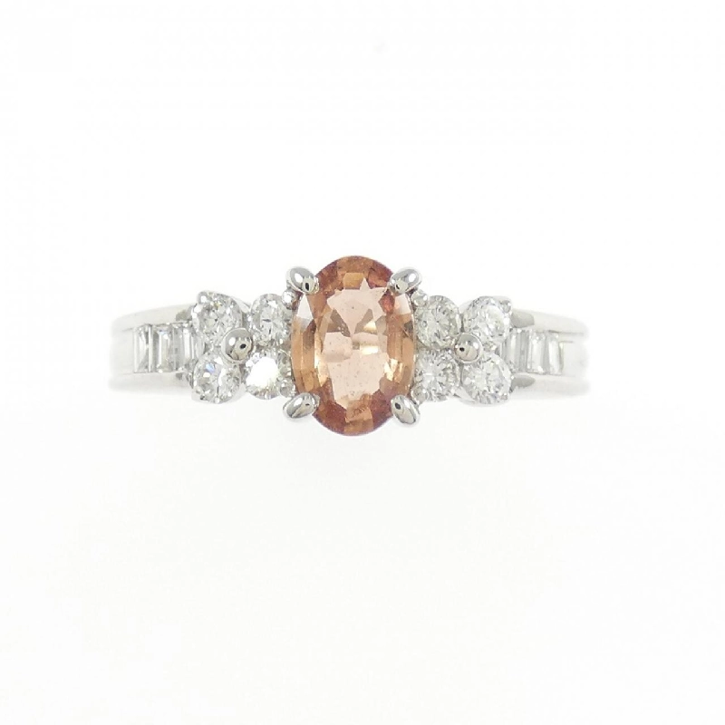 Nhẫn sapphire papara chia 0.60CT PT900 hoa 668937