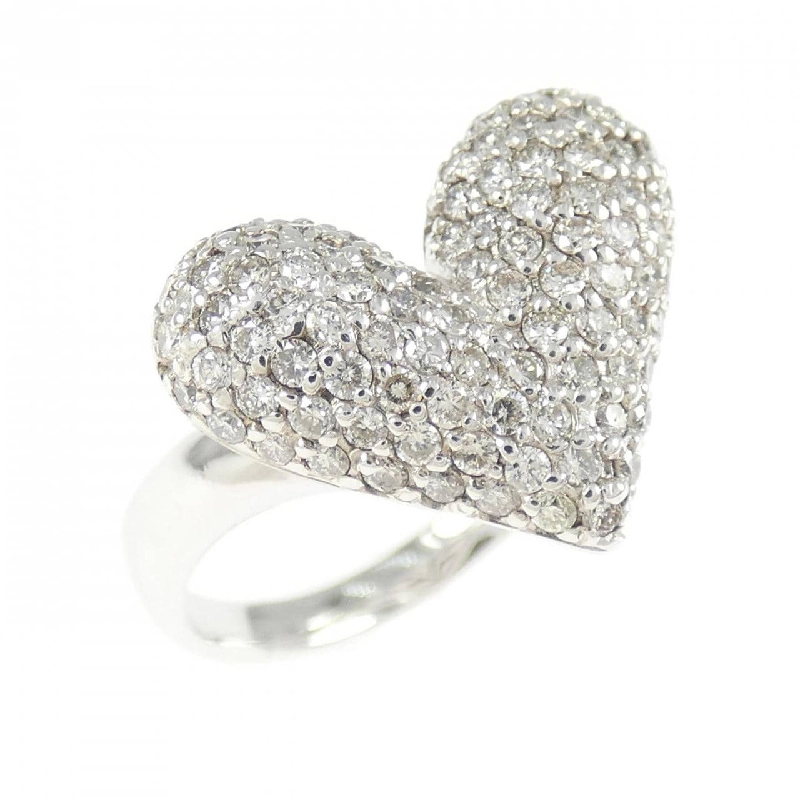 Nhẫn kim cương pavé hình trái tim K18WG 0.75CT - Hàng hiệu Authentic 850180