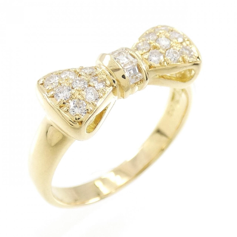 Nhẫn kim cương K18YG hình ruy băng 0.33CT 670802