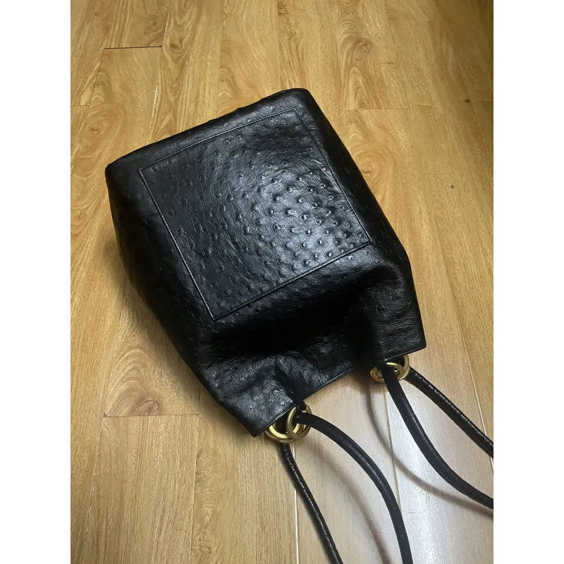 Balo nữ 24x31x14 da thật dập vân đà điểu 2hand 996738