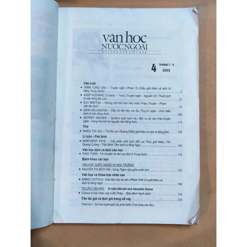 Tạp Chí Văn Học Nước Ngoài Số 4/2002 993842