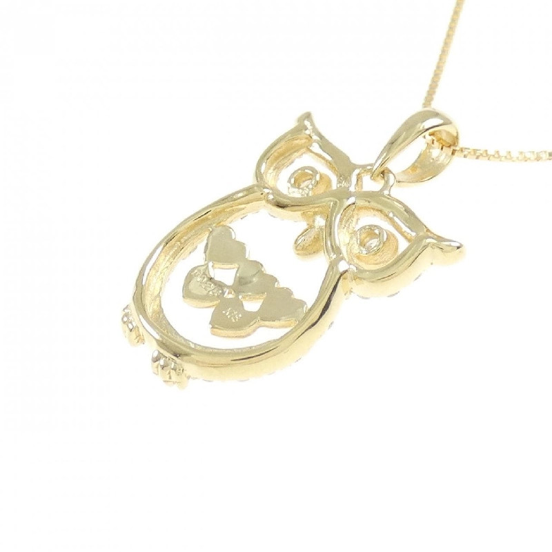 K18YG Cú Mèo Dây Chuyền Kim Cương 0.25CT - Hàng hiệu Chính hãng 862351