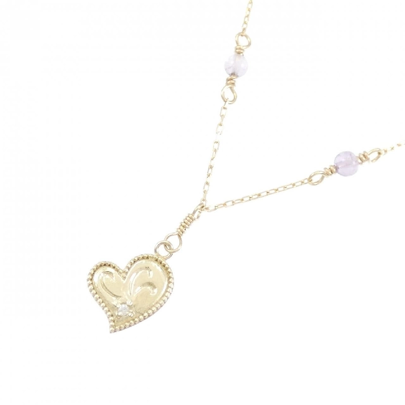 K10YG Dây chuyền Amethyst hình trái tim - Hàng hiệu Authentic 860950
