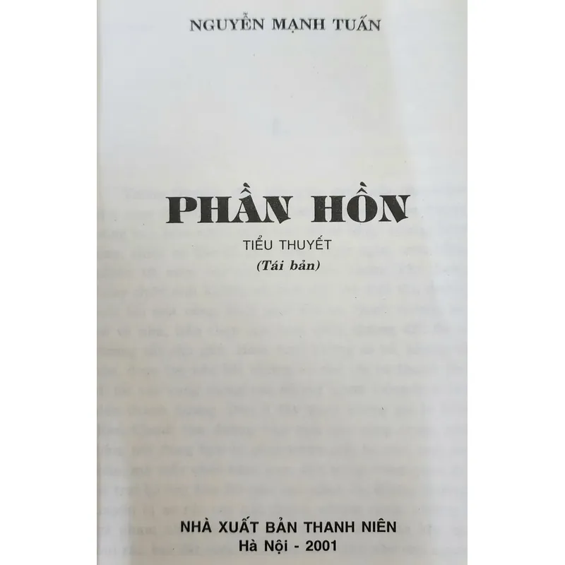 Tiểu thuyết PHẦN HỒN của nhà văn Nguyễn Mạnh Tuấn 703948