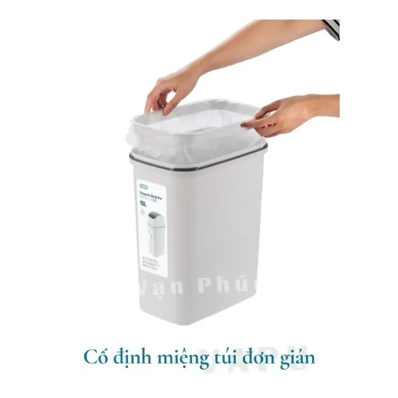 Thùng rác nắp lật Hiro 15L Inochi (hạn chế mùi hôi) 785173