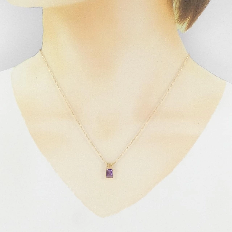 K18YG Mặt dây chuyền Amethyst - Hàng hiệu Chính hãng 866283