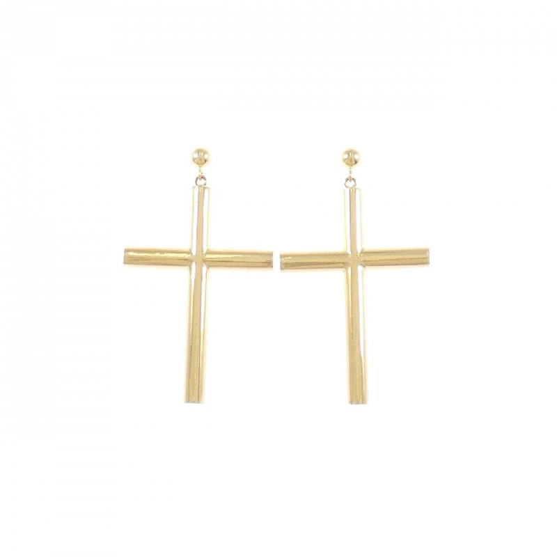 K18YG Bông tai hình chữ thập - Hàng hiệu Chính hãng 871530