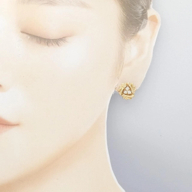 Bông tai kim cương 750YG/K18YG - Hàng hiệu Authentic 868715