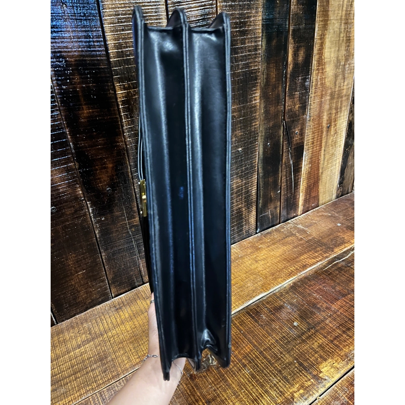 Cặp Nam hiệu MODAITALIANA - da thật-36cm-đen phối da mộc - hàng chính hãng - độ mới cao 446402