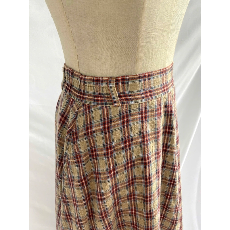🌻CHÂN VÁY CARO NÂU TRÀ SỮA, Size XS-S, Like new 90% 452776