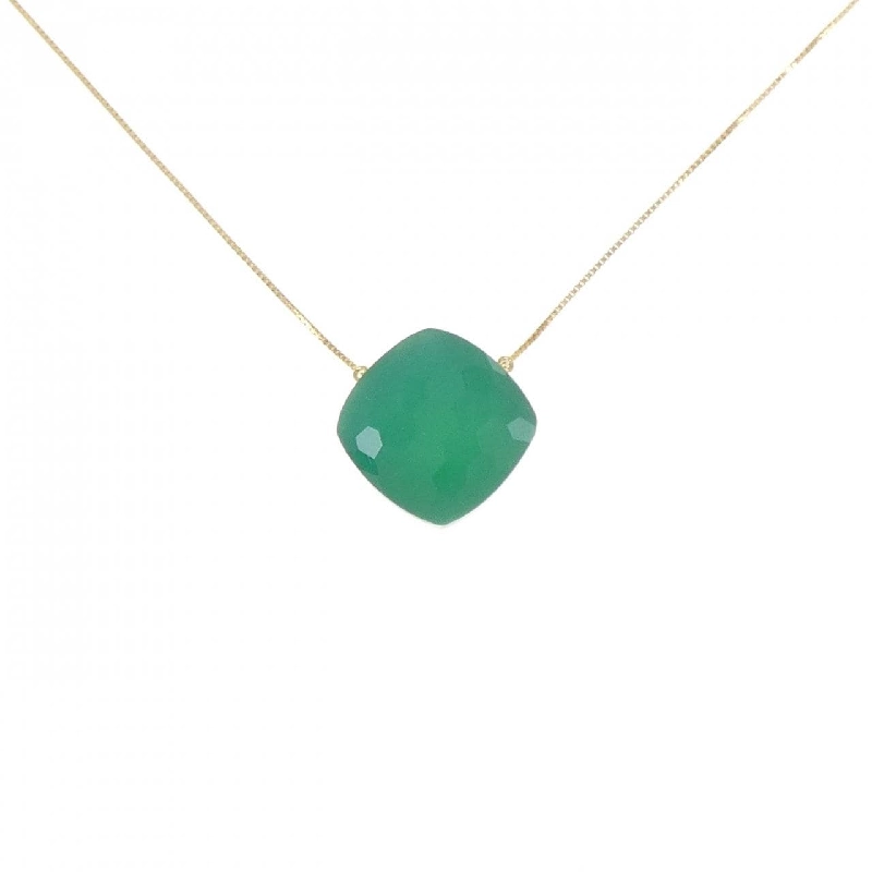 K18YG Đá ngọc bích Dây chuyền 14.22CT - Hàng hiệu Chính hãng 862643