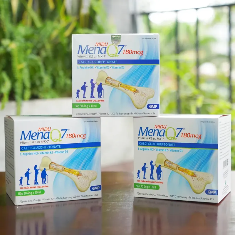 Midu MenaQ7 180mcg bổ sung canxi, Vitamin D3, Vitamin K2 dạng MenaQ7 và Arginine 723208