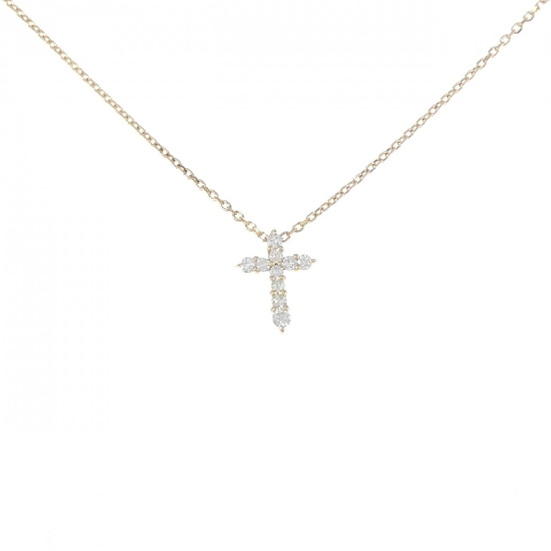 K18YG Dây chuyền kim cương chéo 0.12CT - Hàng hiệu Chính hãng 862240