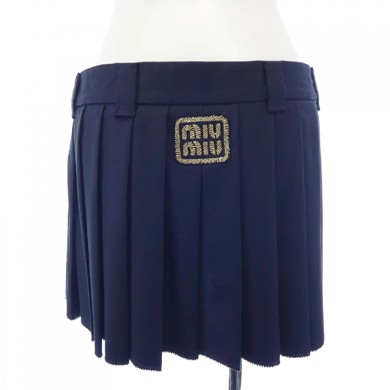 Chân váy mini Batavia xếp ly MIU MIU MG2040 S232 11AD 648968