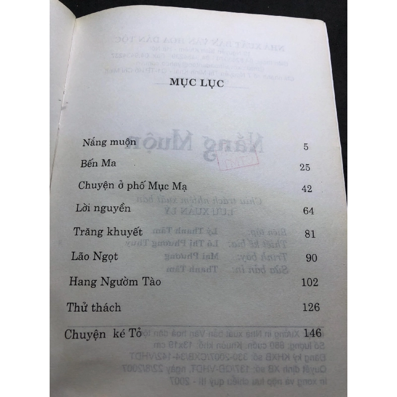 Nắng muộn mới 70% ố bẩn có dấu mộc và viết nhẹ trang đầu 2007 Đoàn Ngọc Minh HPB0906 SÁCH VĂN HỌC 914832