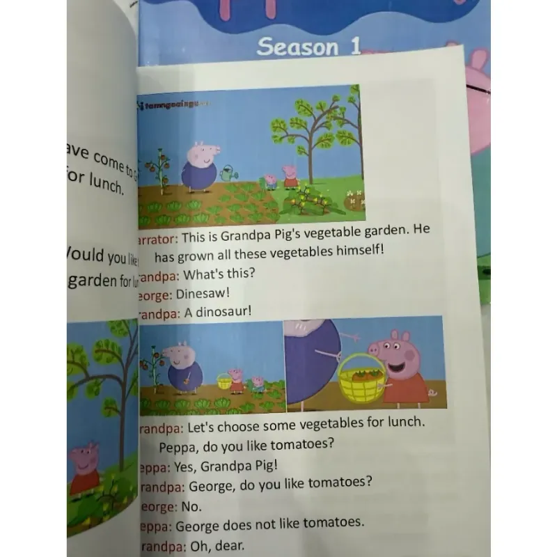 Sách - Peppa pig season 1 gộp 3 cuốn tặng đầy đủ video và audio, sách in nét đẹp 936381
