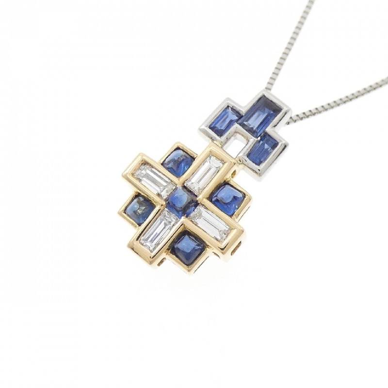 K18YG/PT900/PT850 Dây chuyền Sapphire 0.90CT - Hàng hiệu Chính hãng 859686