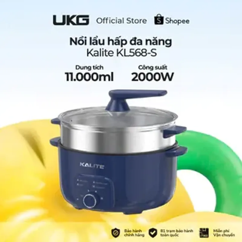 🍤 Nồi Lẩu Hấp KALITE KL568-S Chính Hãng – Dung Tích Lớn 11L, Không Lẫn Mùi 782498