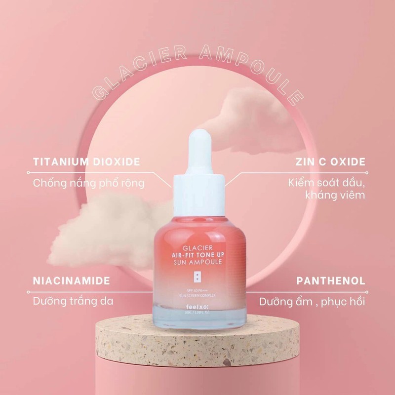 Serum Chống Nắng SPF50++ Dưỡng Trắng GLACIER Air Fit Tone Up Ampoule - 30ml 145539