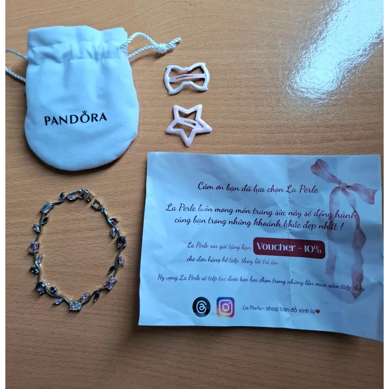 [LA PERLE] VÒNG TAY BẠC TULIP 996121