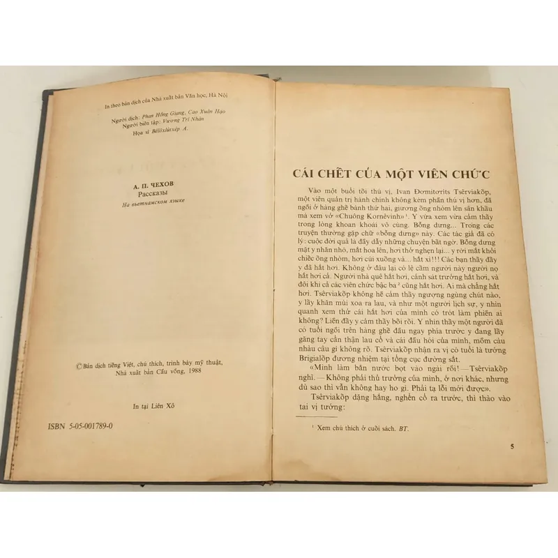 truyện ngắn chọn lọc của A. Chekhov, bản in năm 1988 của NXB Cầu Vồng 703933