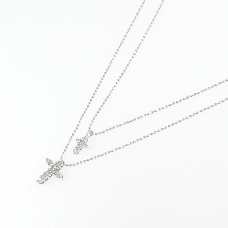 K18WG Dây chuyền kim cương chéo 0.31CT - Hàng hiệu Authentic 860866