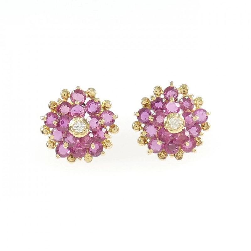 K18YG Bông tai Ruby - Hàng hiệu Chính hãng 874227