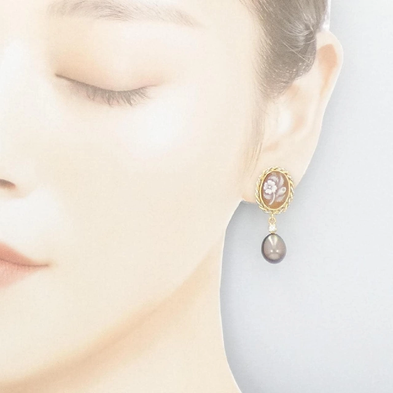 K18YG/PT900 Bông tai đá màu - Hàng hiệu Authentic 871120