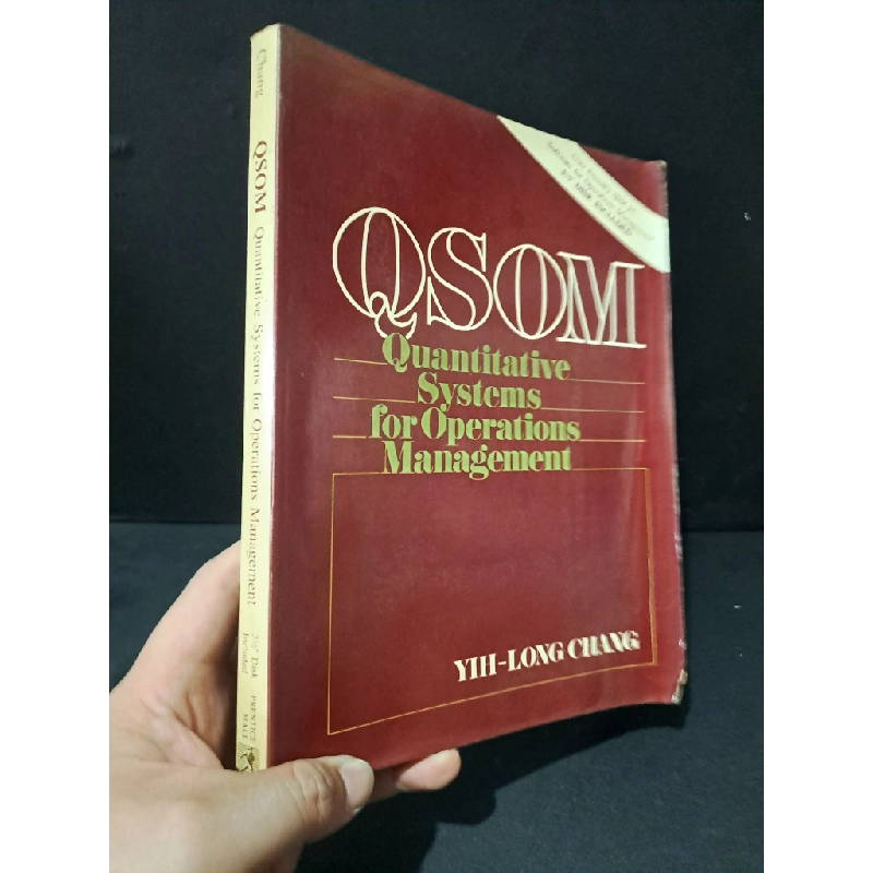 QSOM Quantitative Systems for Operations Management mới 70% bẩn bìa, ố, tróc gáy, tróc bìa Chang HCM2104 NGOẠI VĂN Blogmeo 27525 513317