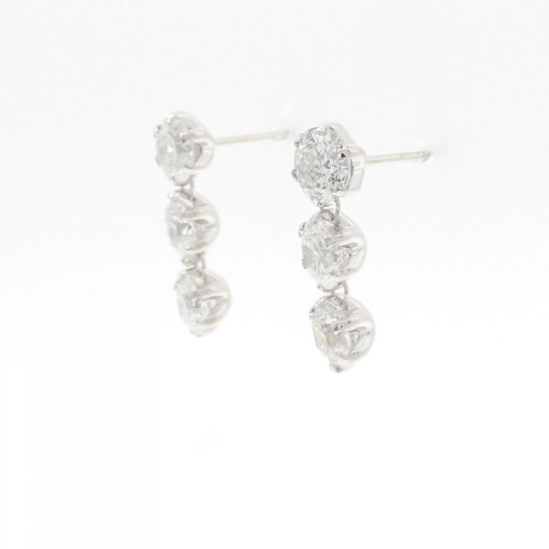 K18WG Bông tai kim cương ba viên 2.00CT - Hàng hiệu Chính hãng 868864