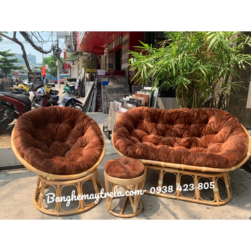 Ghế mây papasan đôi nằm thư giãn 521542