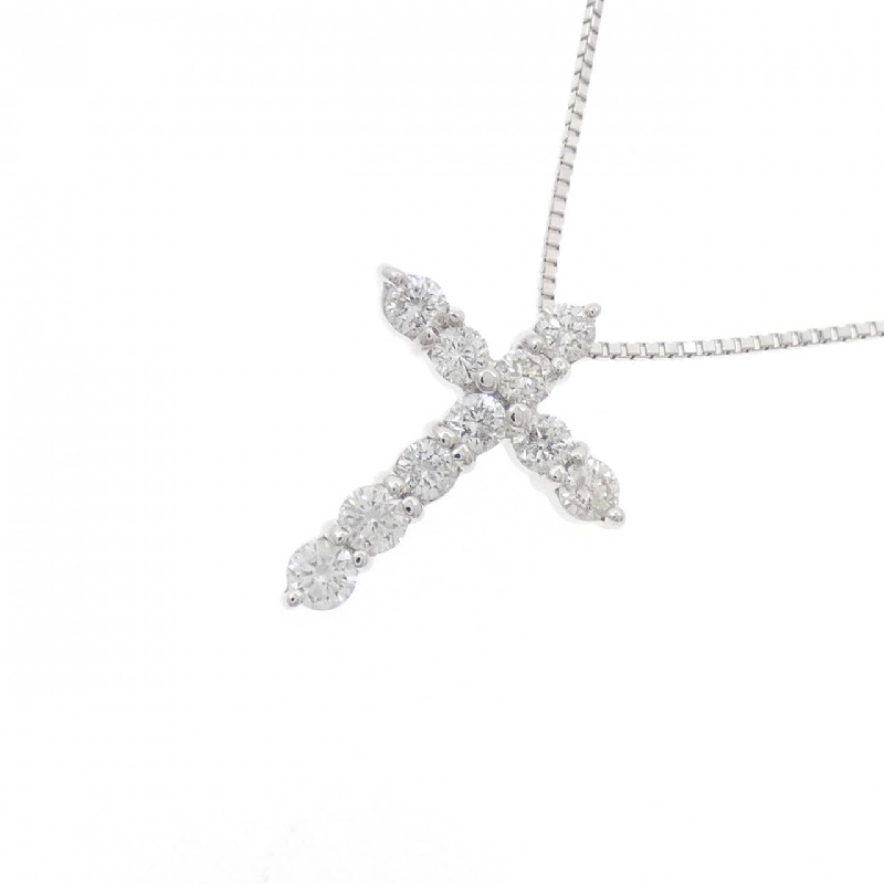 K18WG Dây chuyền kim cương chéo 0.50CT - Hàng hiệu Authentic 864655