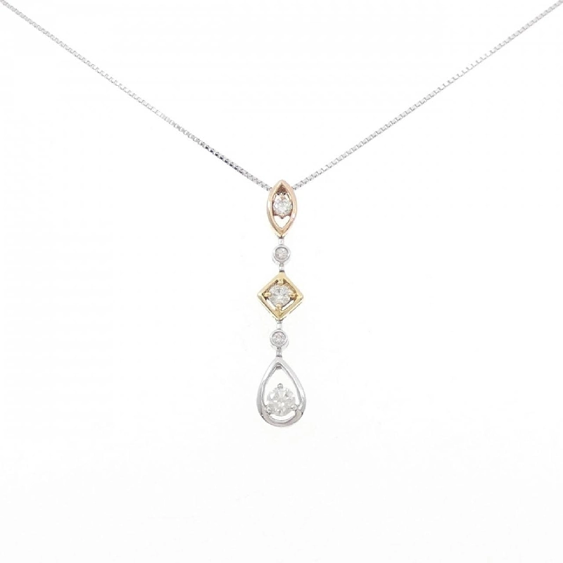 K18 Ba màu Dây chuyền Kim cương 0.47CT - Hàng hiệu Chính hãng 865902