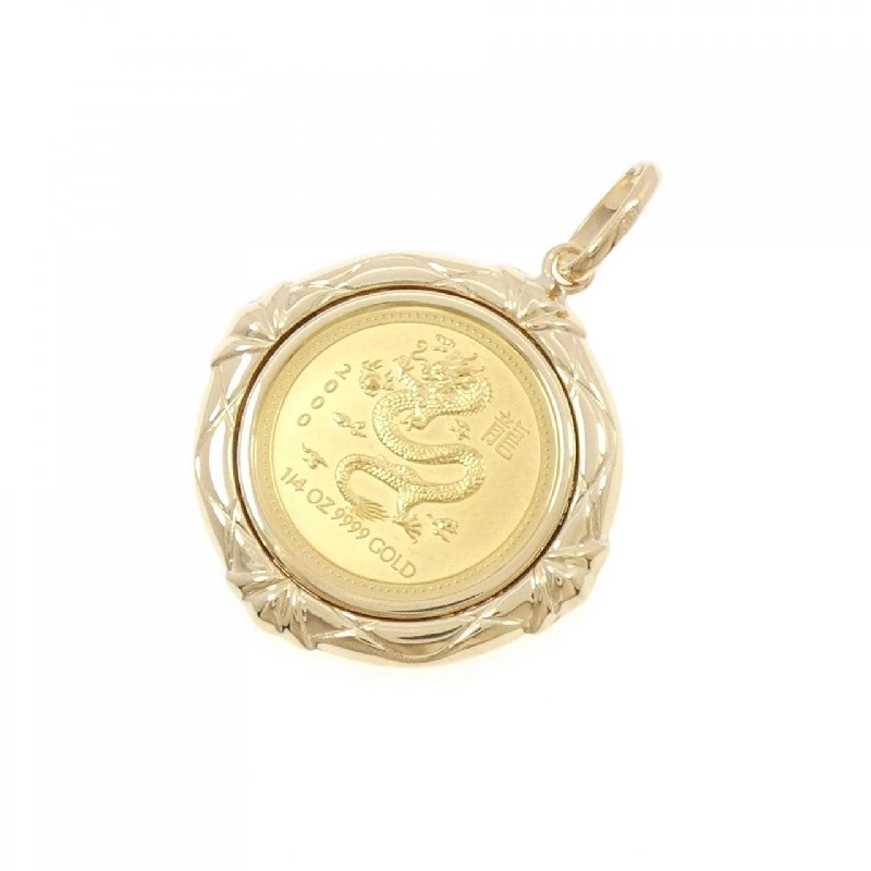 K18YG(枠) Đồng xu Mặt dây chuyền - Hàng hiệu Authentic 866342