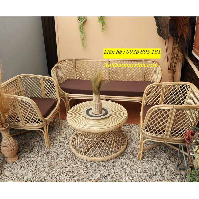 Sofa mây tự nhiên phòng khách bảo hành 12 tháng 365795