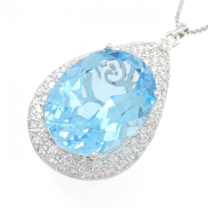 K18WG Blue Topaz Necklace 21.60CT - Hàng hiệu Authentic 858793