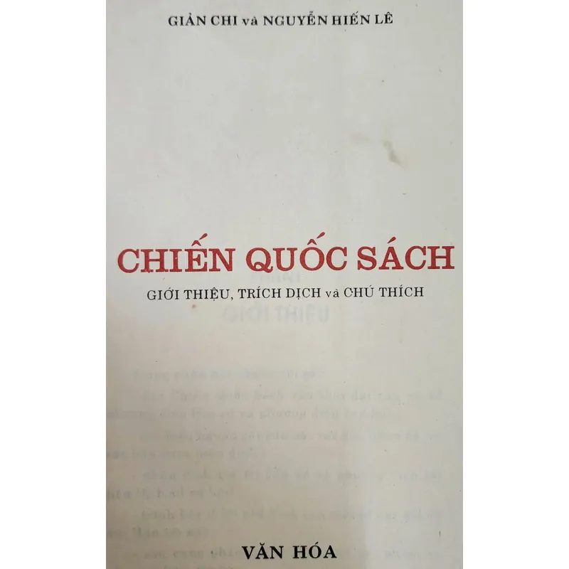 CHIẾN QUỐC SÁCH

Giản Chi & Nguyễn Hiến Lê chú dịch và giới thiệu
(668 trang) 706209