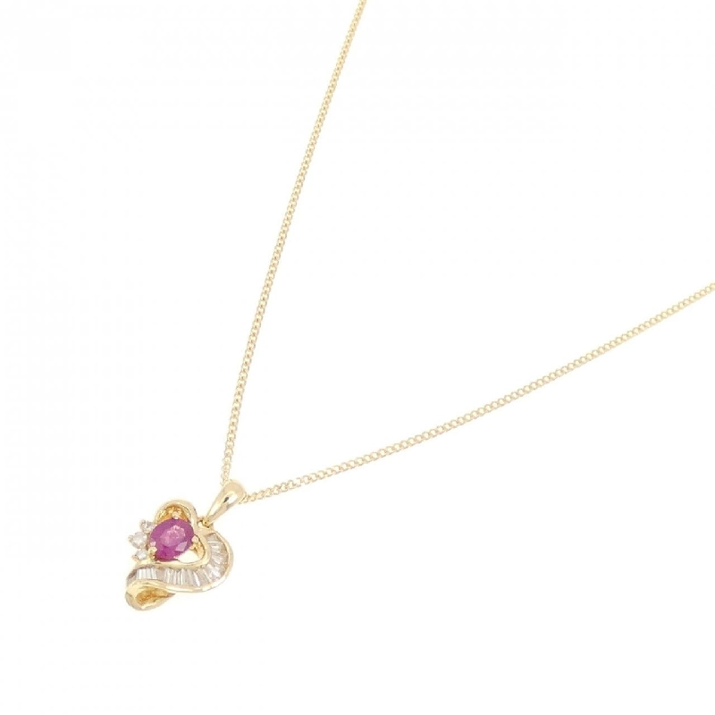 K18YG Dây chuyền Ruby - Hàng hiệu Chính hãng 860430