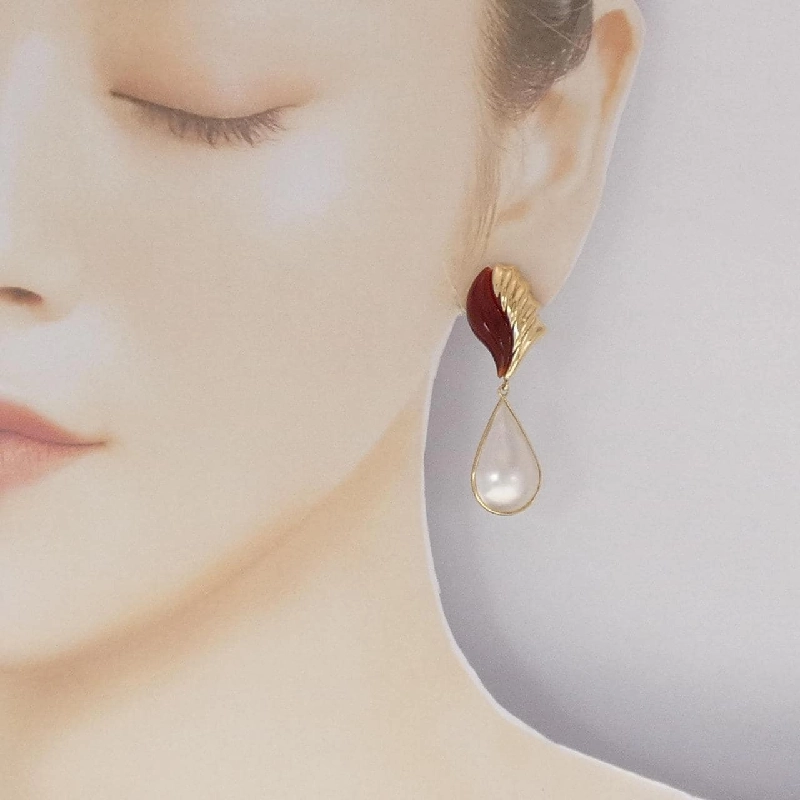 K18YG Mabe Pearl Earrings - Hàng hiệu Authentic 868808