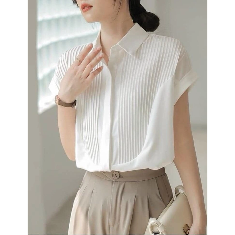 Áo sơ mi trắng, size L, chất mát 379629